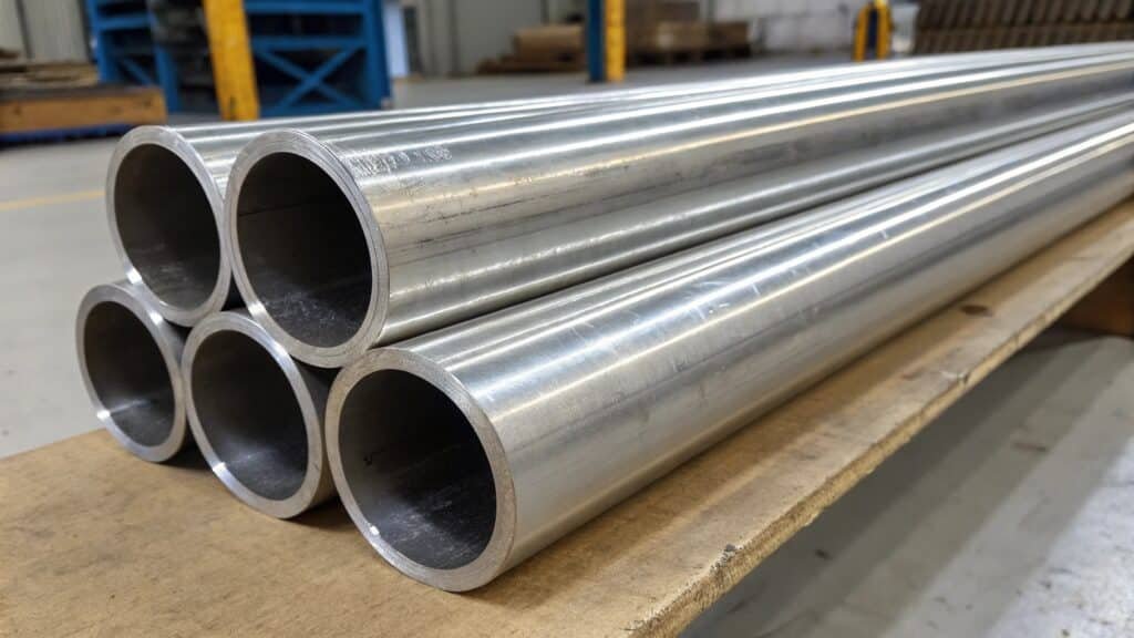 A glowing hot 7075 aluminum billet being placed into a forging press.